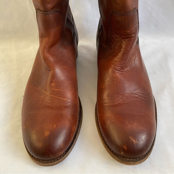 Frye Melissa 2-Button Cognac Leather Boot - Picture 4 of 12